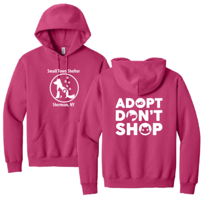 Small Town Shelter – Cotton Hooded Sweatshirt – Cyber Pink product image