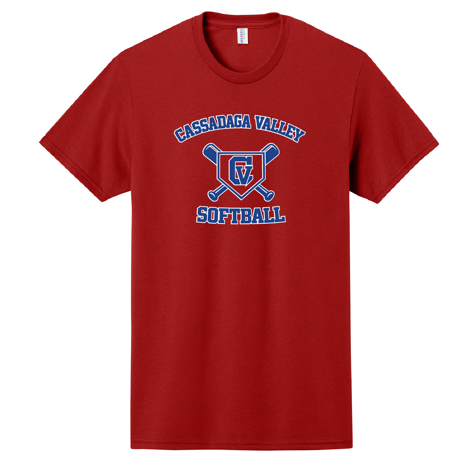 Cassadaga Valley Lady Cougar Softball – Cotton Short Sleeve Shirt – Red product image