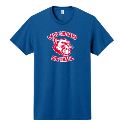 Cassadaga Valley Lady Cougar Softball - Cotton Short Sleeve Shirt - Royal