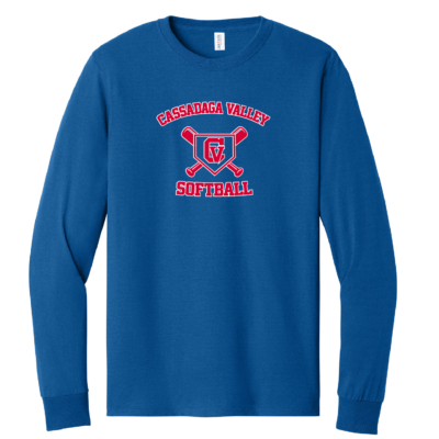 Cassadaga Valley Lady Cougar Softball - Cotton Long Sleeve Shirt - Royal