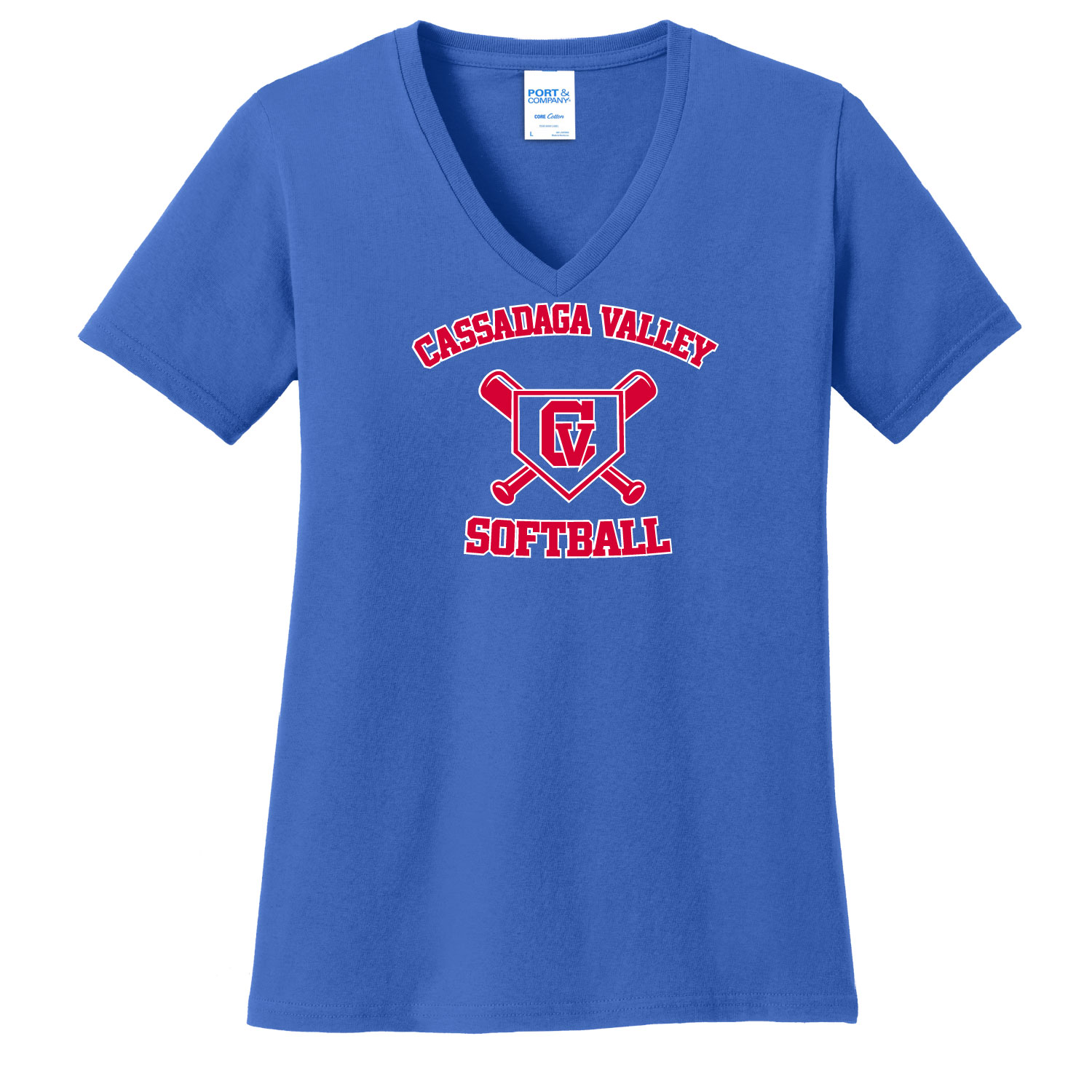 Cassadaga Valley Lady Cougar Softball – Ladies V-neck – Royal product image