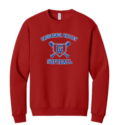 Cassadaga Valley Lady Cougar Softball - Cotton Crewneck - Red