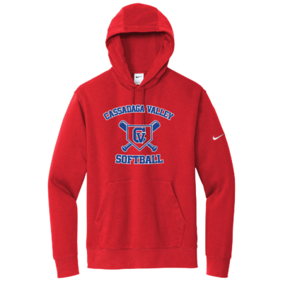 Cassadaga Valley Lady Cougar Softball - Nike Club Hooded Sweatshirt - University Red