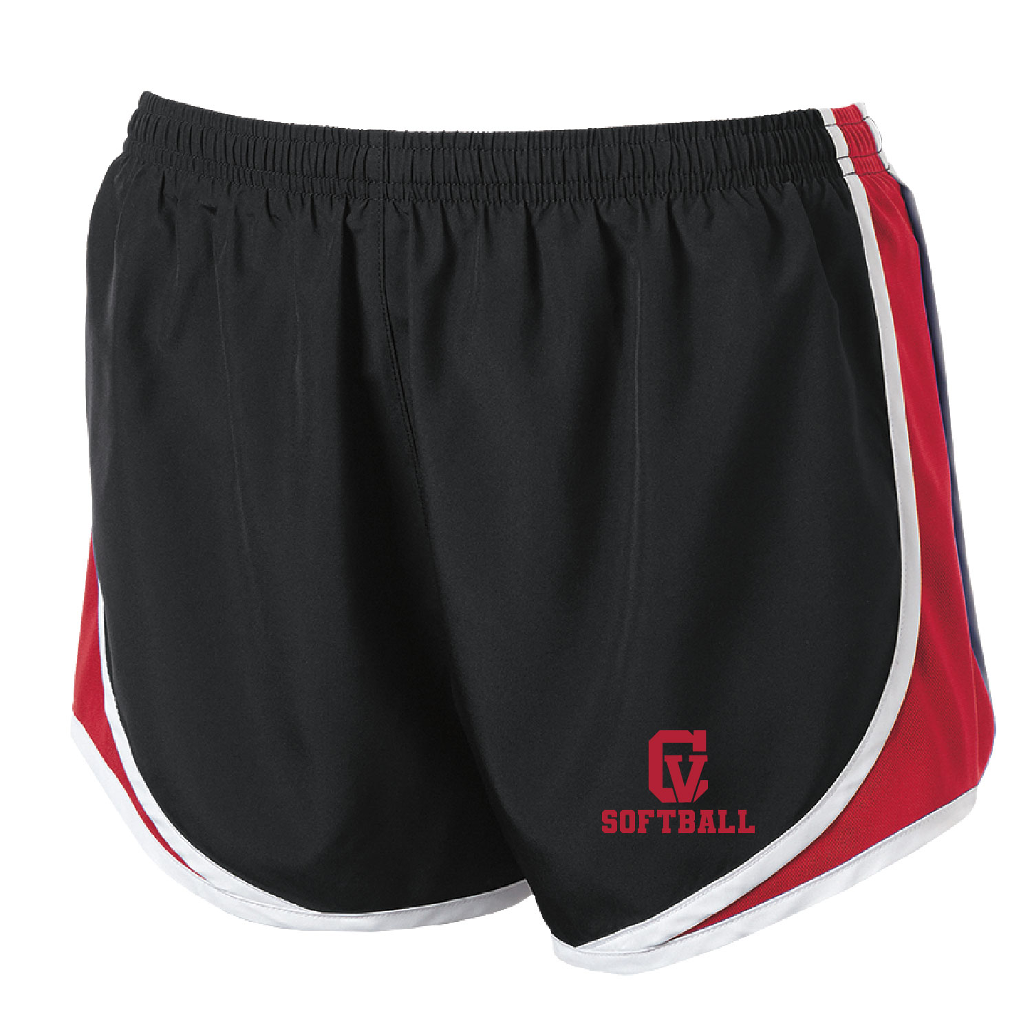 Cassadaga Valley Lady Cougar Softball – Sport Tek Ladies Cadence Shorts – Black/Red product image