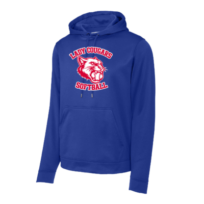 Cassadaga Valley Lady Cougar Softball - POLY Hooded Sweatshirt - Royal
