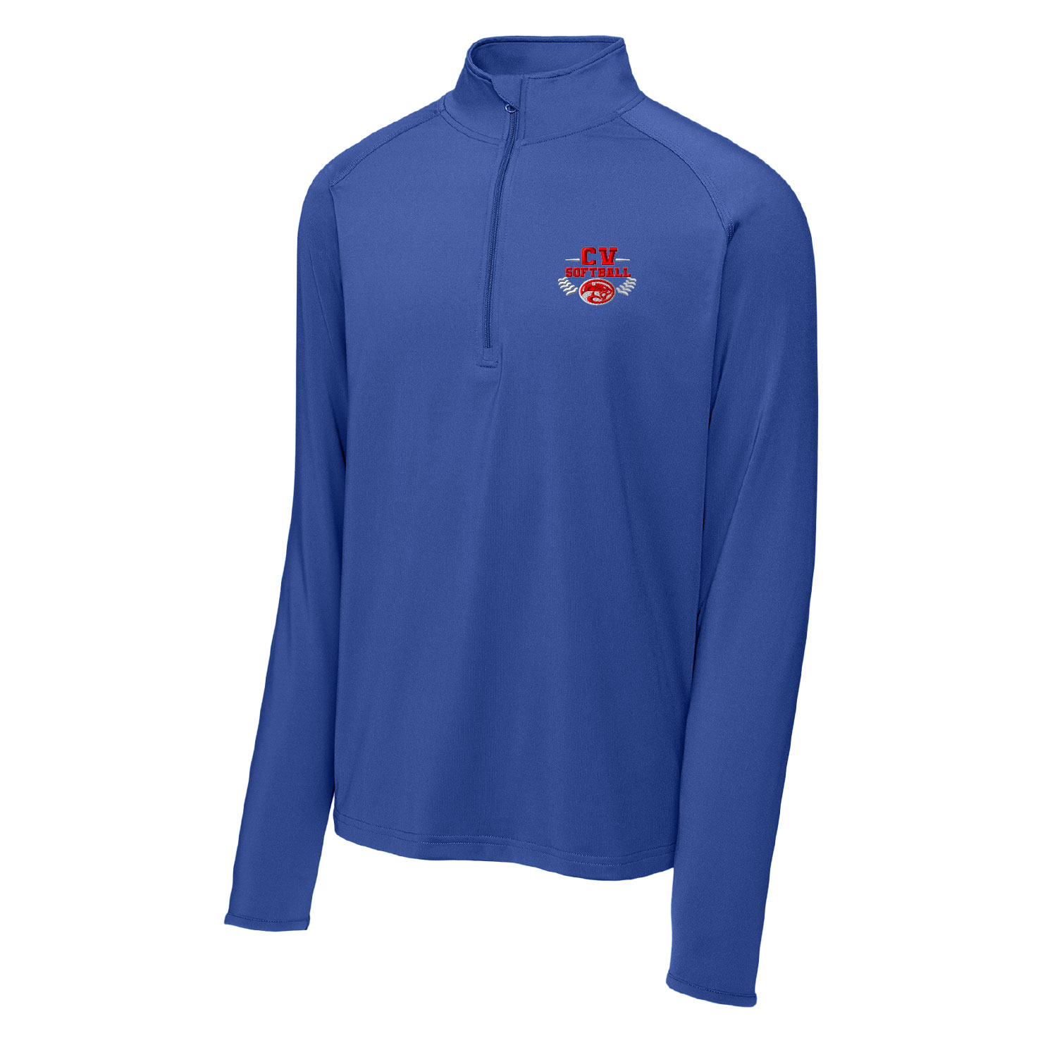 Cassadaga Valley Lady Cougar Softball – Quarter zip – Royal – EMBROIDERED product image