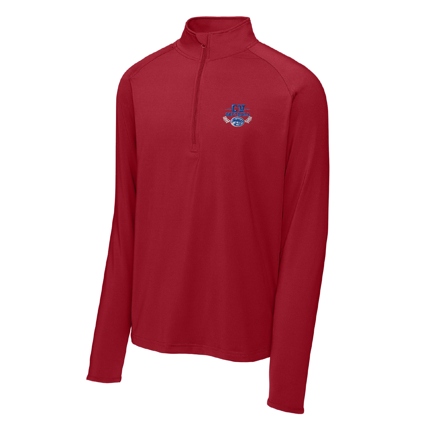 Cassadaga Valley Lady Cougar Softball – Quarter zip – Red – EMBROIDERED product image