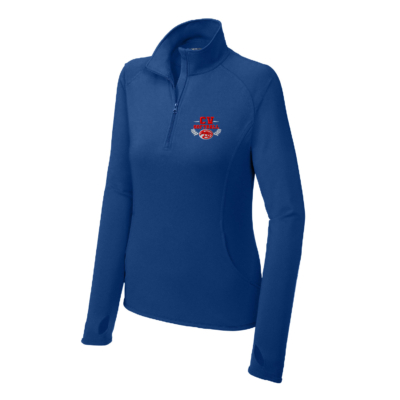 Cassadaga Valley Lady Cougar Softball – Ladies Quarter zip – Royal – EMBROIDERED product image