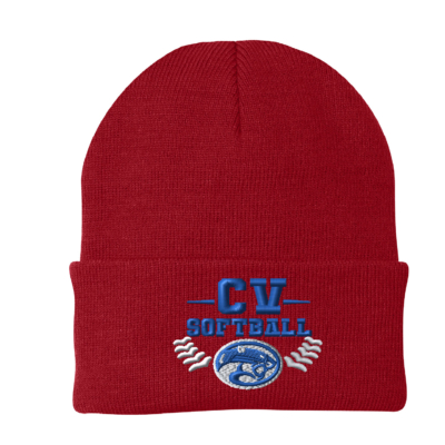 Cassadaga Valley Lady Cougar Softball – Cuffed Beanie – Red – EMBROIDERED product image