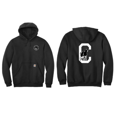 CUDS Spring Sale – Carhartt Midweight Hooded Sweatshirt – Black – EMBROIDERED Left Chest and Back Design Option product image