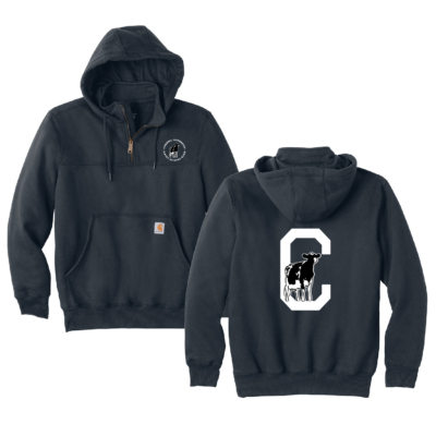 CUDS Spring Sale – Carhartt Rain Defender Paxton Heavyweight Hooded Zip Sweatshirt – New Navy – EMBROIDERED Left Chest and Back Design Option product image