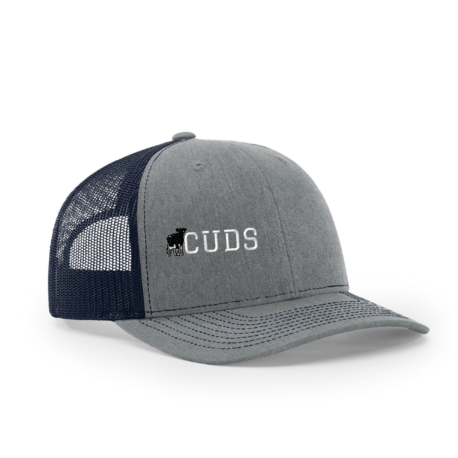CUDS Spring Sale – Richardson Heather Gray and Navy Cap – EMBROIDERED CUDS Design product image