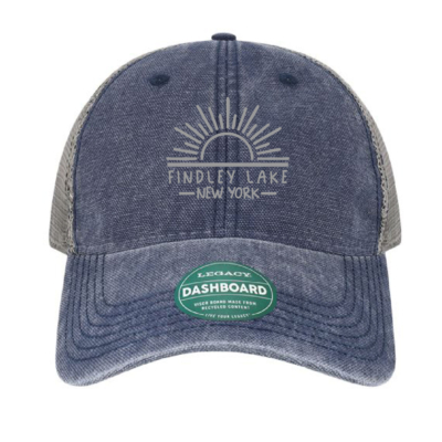 Findley Lake Merch Store – Legacy Unstructured Mesh Back Trucker Cap – Navy/Gray – Embroidered product image