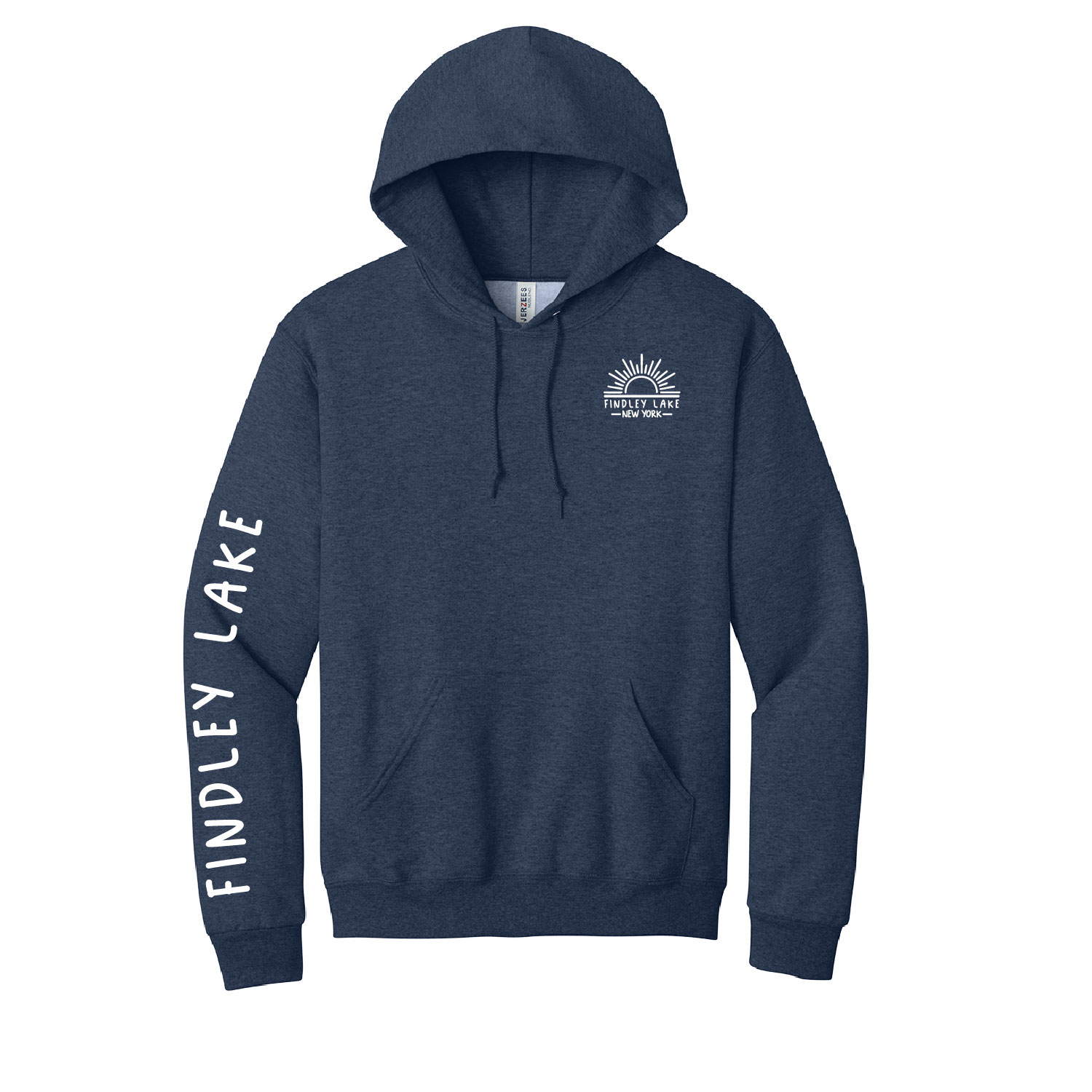Findley Lake Merch Store - Cotton Hooded Sweatshirt - Vintage Heather Navy - Image 2