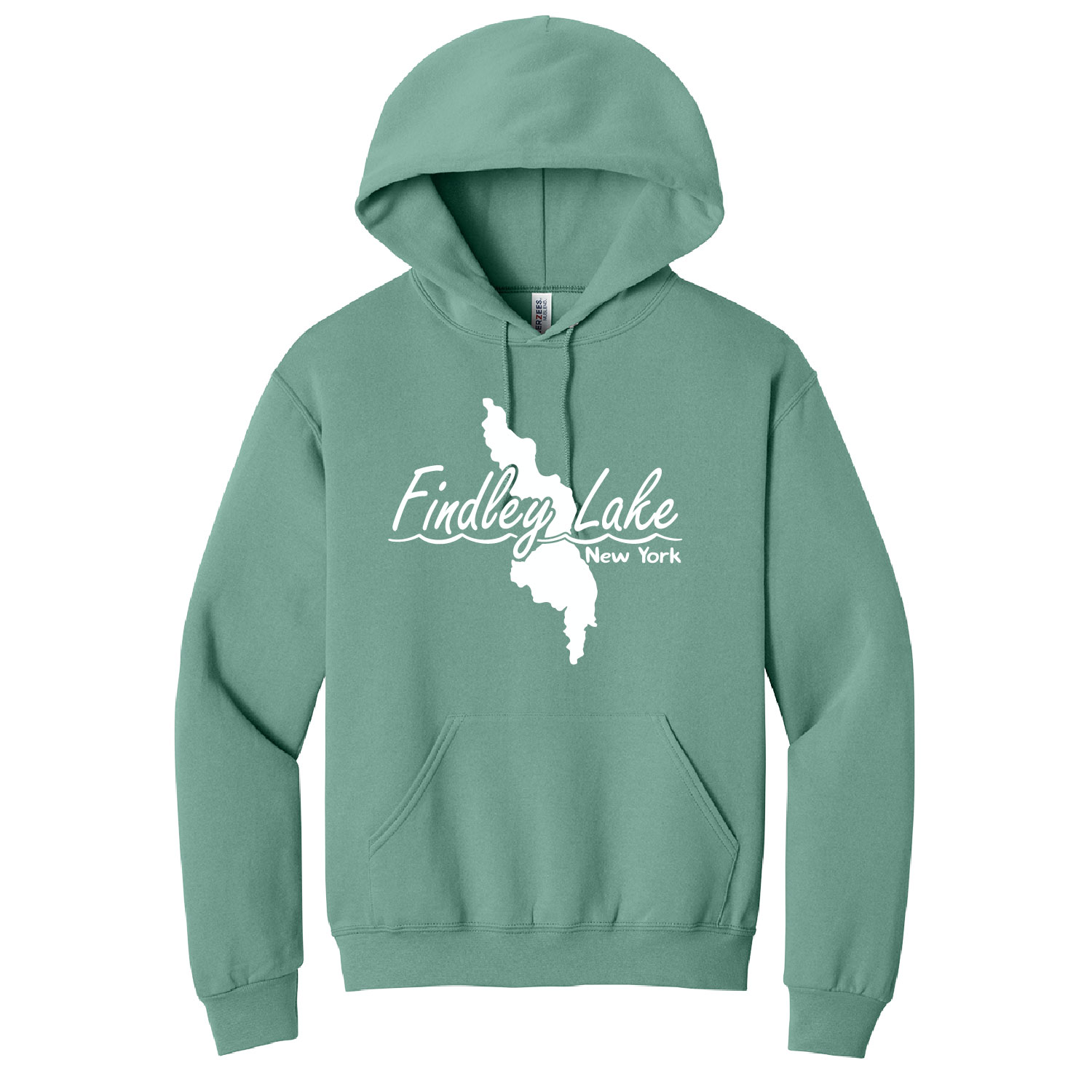 Findley Lake Merch Store - Cotton Hooded Sweatshirt - Sage - Image 3
