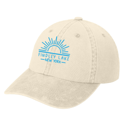 Findley Lake Merch Store -Garment Washed Unstructured Cap – Stone – Embroidered product image