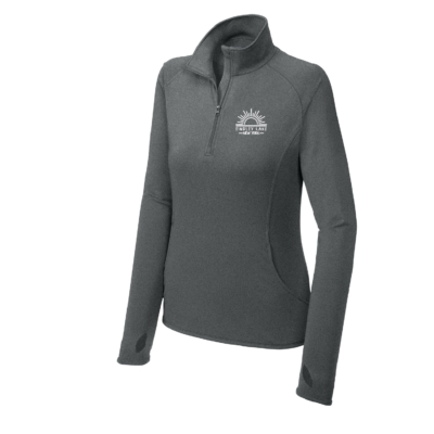 Findley Lake Merch Store – Ladies Poly / Spandex Quarter Zip – Charcoal Gray Heather – EMBROIDERED product image