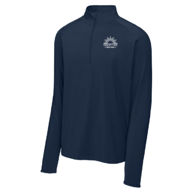 Findley Lake Merch Store – Unisex Poly / Spandex Quarter Zip – Navy – EMBROIDERED product image