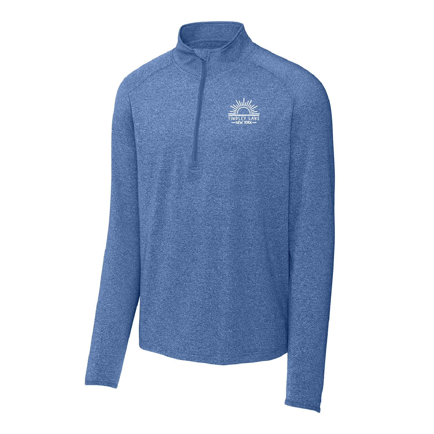 Findley Lake Merch Store – Unisex Poly / Spandex Quarter Zip – True Royal Heather – EMBROIDERED product image