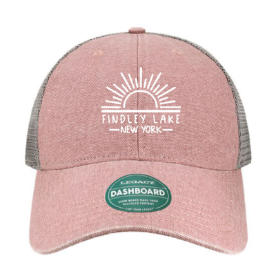 Findley Lake Merch Store – Legacy Unstructured Mesh Back Trucker Cap – Dusty Rose/Gray – Embroidered product image