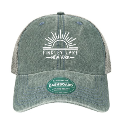Findley Lake Merch Store – Legacy Unstructured Mesh Back Trucker Cap – Blue Steel/Gray- Embroidered product image