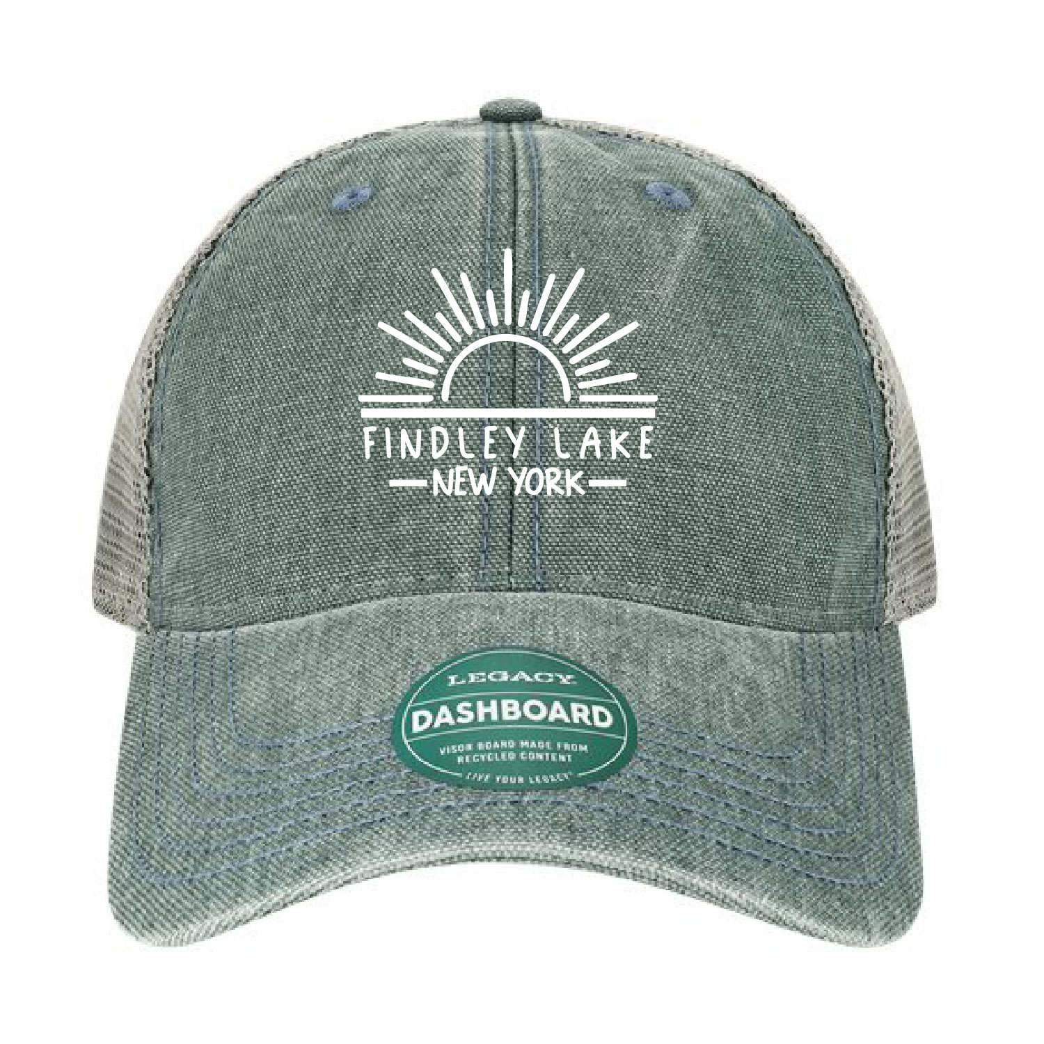 Findley Lake Merch Store – Legacy Unstructured Mesh Back Trucker Cap – Blue Steel/Gray- Embroidered product image