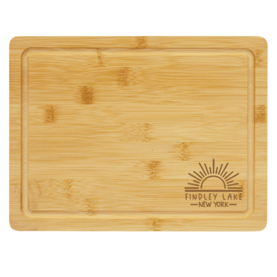 Findley Lake Merch Store – Bamboo Cutting Board with Drip Ring – ENGRAVED product image
