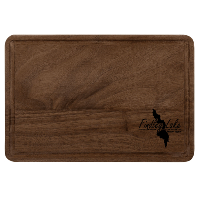 Findley Lake Merch Store - Walnut Cutting Board With Drip Ring- ENGRAVED