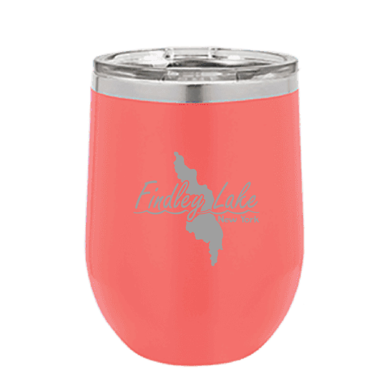 Findley Lake Merch Store – Polar Camel 12 oz. Coral Stemless Wine Tumbler with Standard Lid – ENGRAVED product image