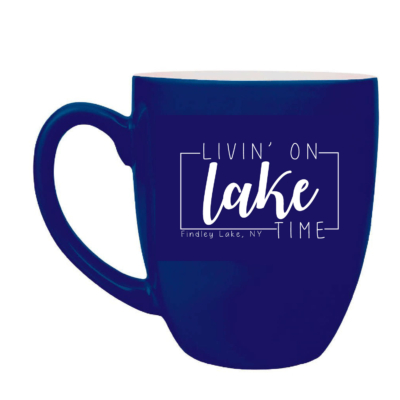 Findley Lake Merch Store - 16 oz. Blue Ceramic Bistro - ENGRAVED