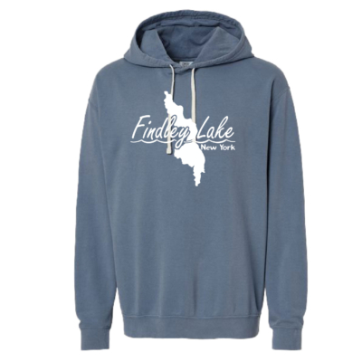 Findley Lake Merch Store - Comfort Colors Lightweight Ring Spun Hooded Sweatshirt - Blue Jean