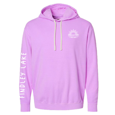 Findley Lake Merch Store – Comfort Colors Lightweight Ring Spun Hooded Sweatshirt – Neon Violet product image