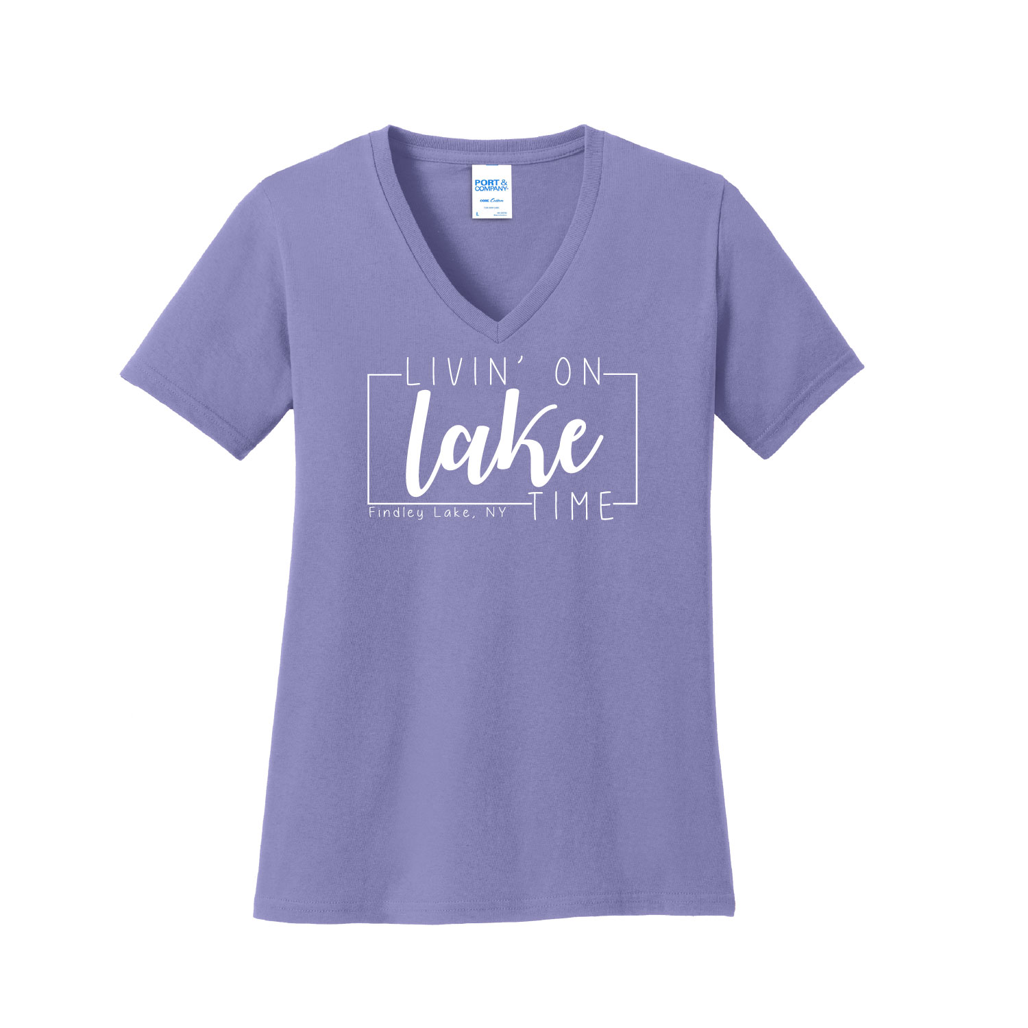 Findley Lake Merch Store – Ladies Cotton V-Neck – Violet product image
