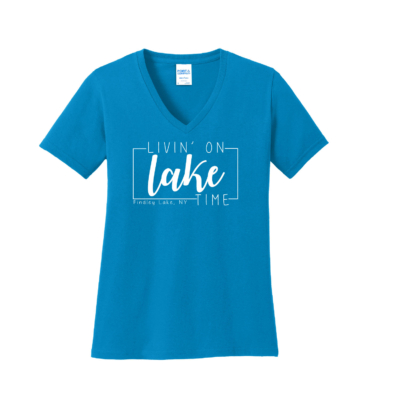Findley Lake Merch Store – Ladies Cotton V-Neck – Sapphire product image