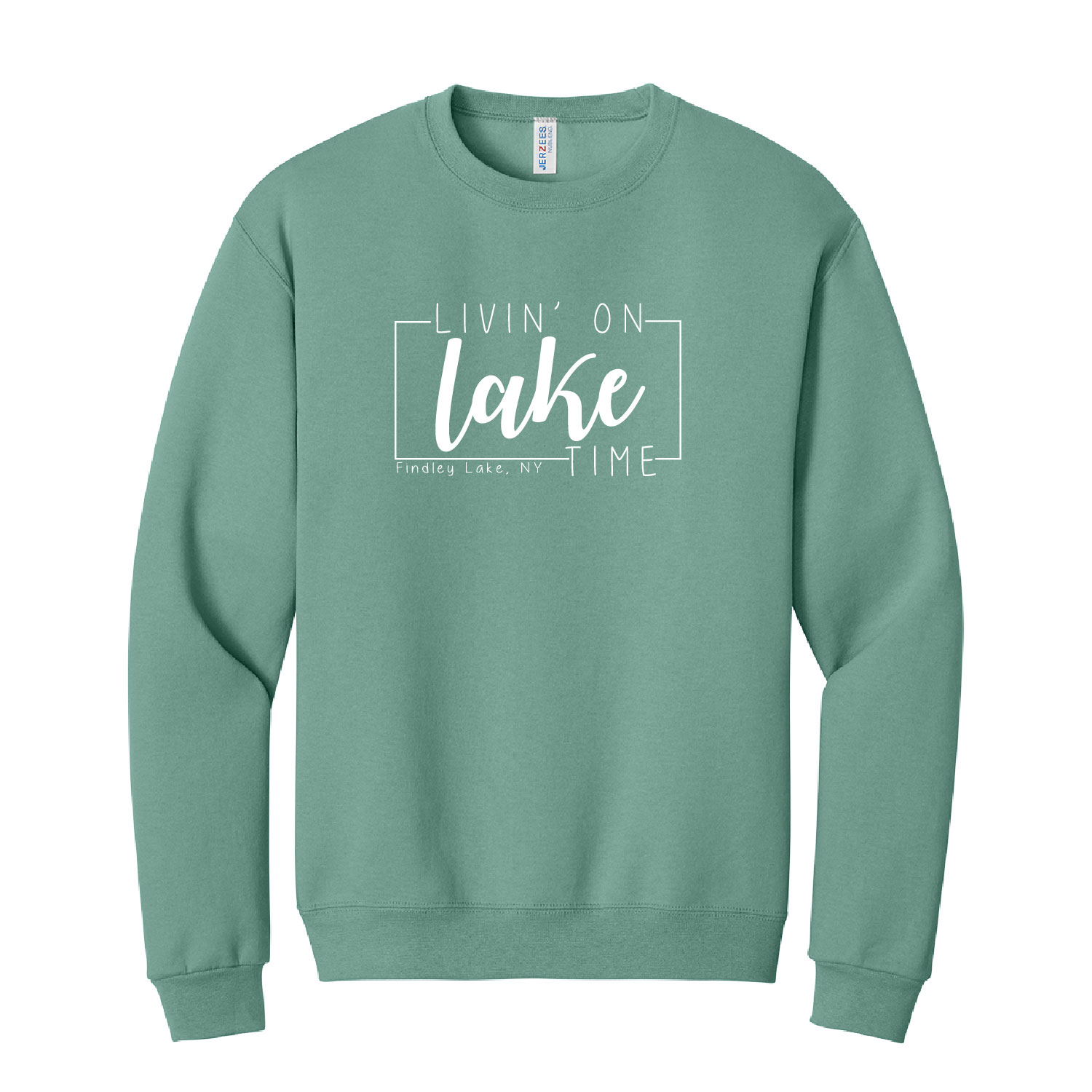 Findley Lake Merch Store - Cotton Crewneck - Sage - Image 2