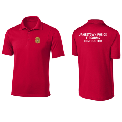 Jamestown Police Dept. – Firearms Instructure Polo – Red -Embroidery/Print product image