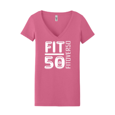 E2M – __Next Level Ladies V-neck – Hot Pink – Fit Over 50 product image