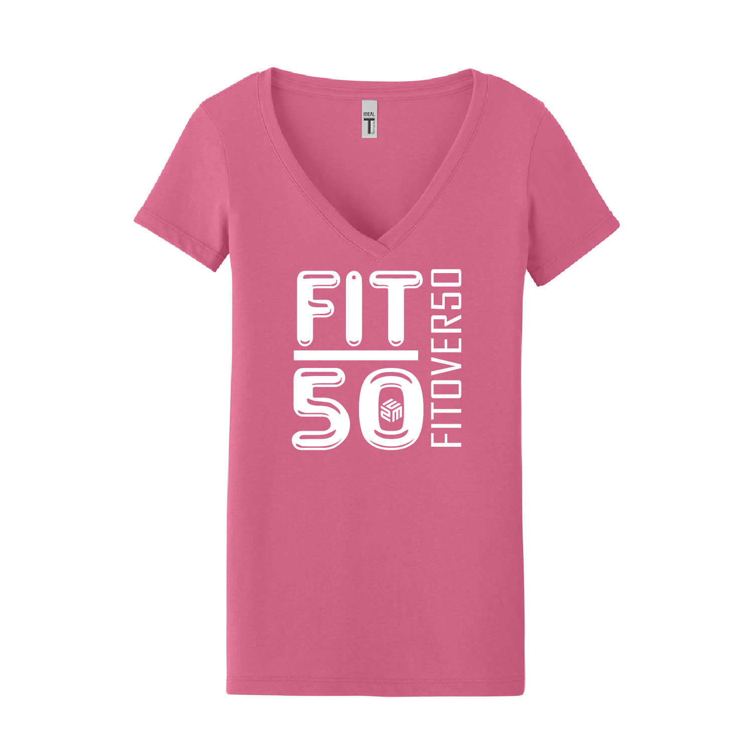 E2M – __Next Level Ladies V-neck – Hot Pink – Fit Over 50 product image