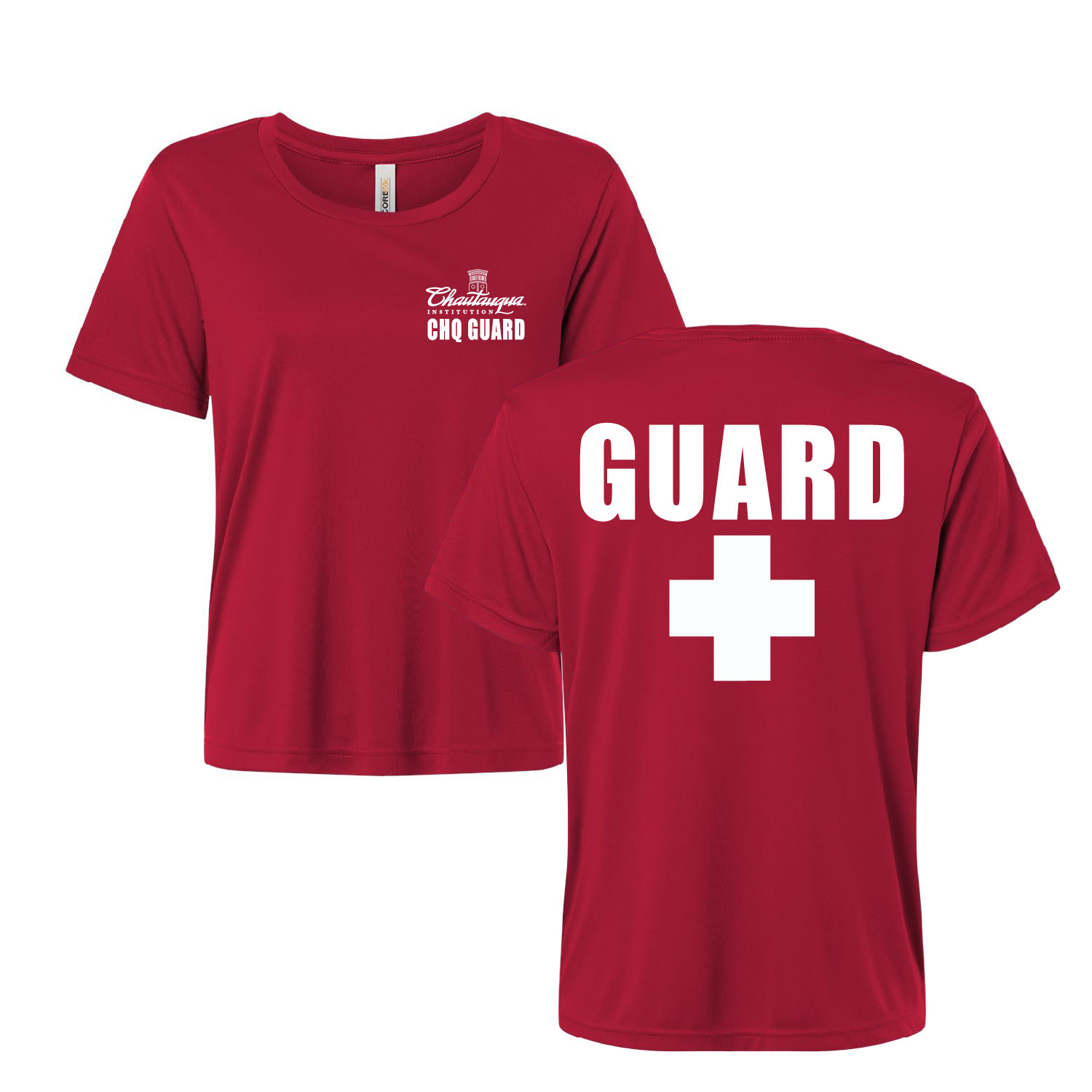 Chautauqua institution Lifeguard – Ladies UPF 50+ Moisture Wicking Poly Red T-Shirt product image