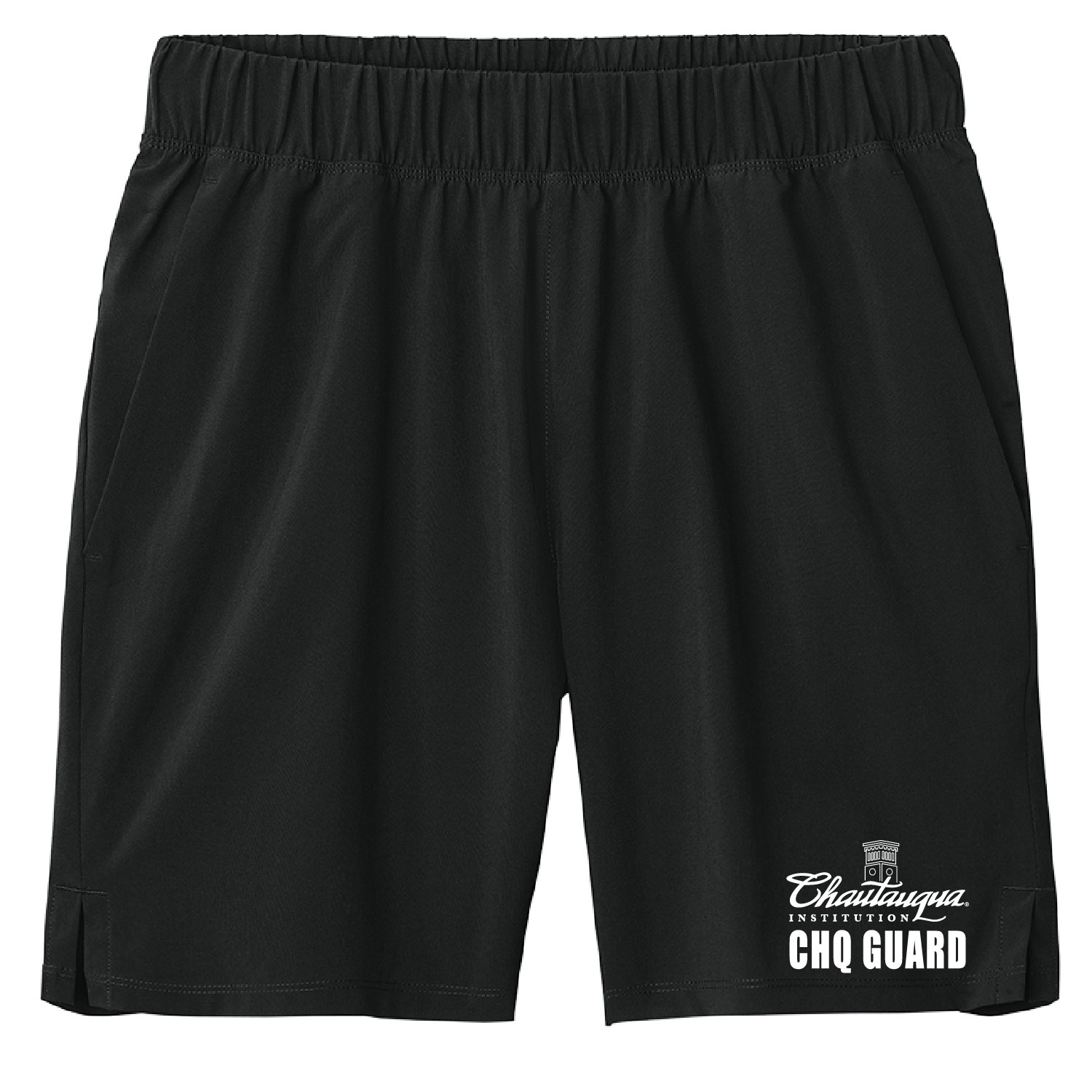 Chautauqua institution Lifeguard -Unisex 7" Pocket Poly Shorts - Black - Image 2