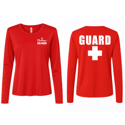 Chautauqua institution Lifeguard – Ladies UPF 50+ Moisture Wicking Poly Red Long Sleeve Shirt product image