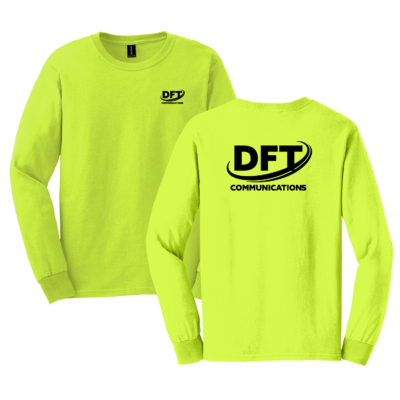 DFT Communications – Gildan Long Sleeve Cotton Shirt – PRINTED –  Safety Green product image