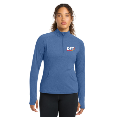 DFT Communications – Ladies Quarter Zip – EMBROIDERED – True Royal Heather product image