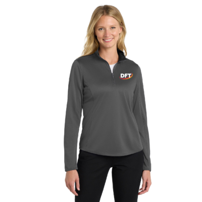 DFT Communications – Ladies Silk Touch Performance Quarter Zip – EMBROIDERED – Steel Gray/Black product image