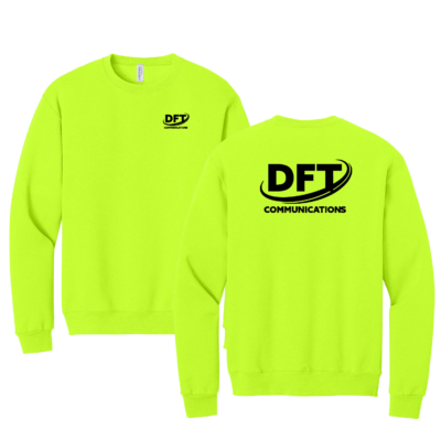 DFT Communications – Jerzee Cotton Crew Sweatshirt – PRINTED – Safety Green product image