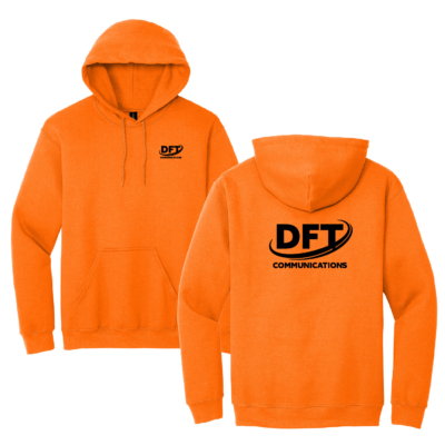 DFT Communications – Gildan Heavy Blend Hooded Sweatshirt- PRINTED – Safety Orange product image
