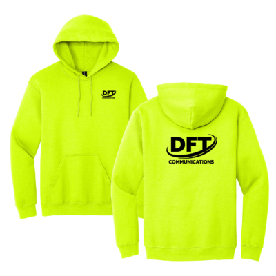 DFT Communications – Gildan Heavy Blend Hooded Sweatshirt- PRINTED – Safety Green product image