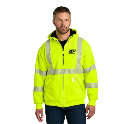DFT Communications – Carhartt ANSI 107 Class 3 Lined Full Zip Sweatshirt – PRINTED –  Brite Lime product image