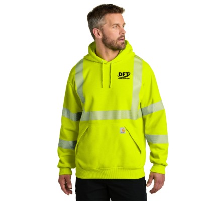 DFT Communications – Carhartt Reflective ANSI Class 3 Hooded Sweatshirt- PRINTED –  Brite Lime product image