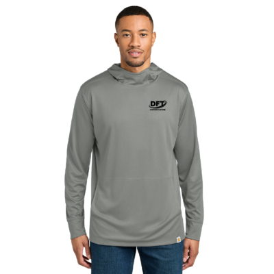 DFT Communications – Carhartt Sun Defender Long Sleeve Hooded Shirt- PRINTED –  Asphalt Gray product image
